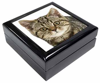 Face of Brown Tabby Cat Keepsake/Jewellery Box