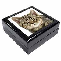 Face of Brown Tabby Cat Keepsake/Jewellery Box