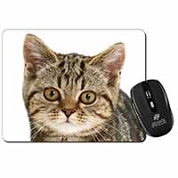 Face of Brown Tabby Cat Computer Mouse Mat