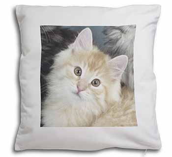 Ginger Kitten Soft White Velvet Feel Scatter Cushion