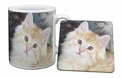 Ginger Kitten Mug and Coaster Set