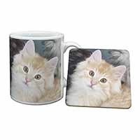 Ginger Kitten Mug and Coaster Set