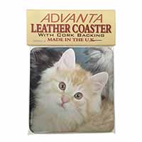 Ginger Kitten Single Leather Photo Coaster