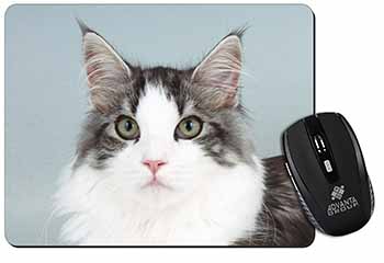 Pretty Grey and White Cats Face Computer Mouse Mat