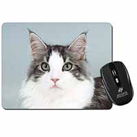 Pretty Grey and White Cats Face Computer Mouse Mat