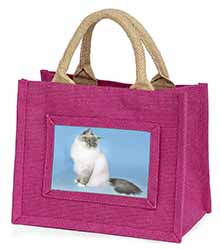 Birman Cats Little Girls Small Pink Jute Shopping Bag