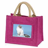 Birman Cats Little Girls Small Pink Jute Shopping Bag