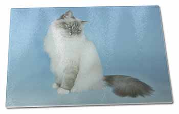 Large Glass Cutting Chopping Board Birman Cats