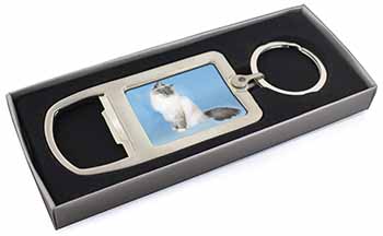 Birman Cats Chrome Metal Bottle Opener Keyring in Box