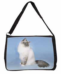 Birman Cats Large Black Laptop Shoulder Bag School/College