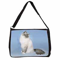 Birman Cats Large Black Laptop Shoulder Bag School/College