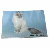 Large Glass Cutting Chopping Board Birman Cat 