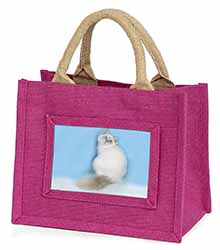 Pretty Birman Kitten Little Girls Small Pink Jute Shopping Bag