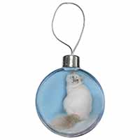 Pretty Birman Kitten Christmas Bauble