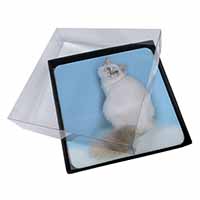 4x Pretty Birman Kitten Picture Table Coasters Set in Gift Box