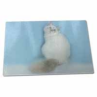 Large Glass Cutting Chopping Board Pretty Birman Kitten