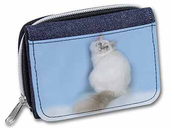 Pretty Birman Kitten Unisex Denim Purse Wallet