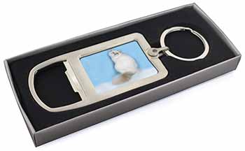 Pretty Birman Kitten Chrome Metal Bottle Opener Keyring in Box