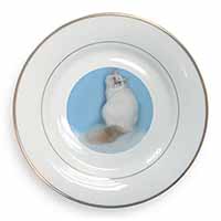 Pretty Birman Kitten Gold Rim Plate Printed Full Colour in Gift Box