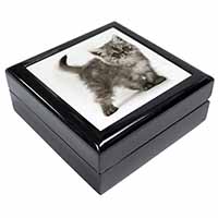 Silver Exotic Kitten Keepsake/Jewellery Box