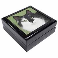 Black and White Cats Face Keepsake/Jewellery Box