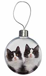 Black and White Kittens Christmas Bauble