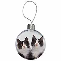 Black and White Kittens Christmas Bauble
