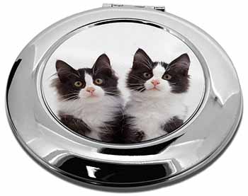 Black and White Kittens Make-Up Round Compact Mirror
