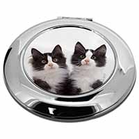 Black and White Kittens Make-Up Round Compact Mirror