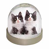 Black and White Kittens Snow Globe Photo Waterball