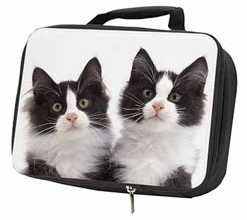 Black and White Kittens Black Insulated School Lunch Box/Picnic Bag