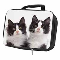 Black and White Kittens Black Insulated School Lunch Box/Picnic Bag