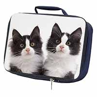 Black and White Kittens Navy Insulated School Lunch Box/Picnic Bag