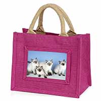 Ragdoll Kittens Little Girls Small Pink Jute Shopping Bag