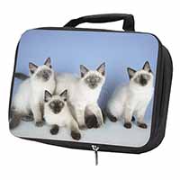 Ragdoll Kittens Black Insulated School Lunch Box/Picnic Bag