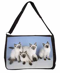 Ragdoll Kittens Large Black Laptop Shoulder Bag School/College