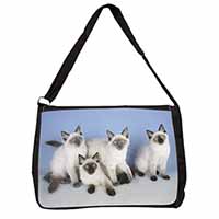 Ragdoll Kittens Large Black Laptop Shoulder Bag School/College