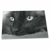 Large Glass Cutting Chopping Board Gorgeous Black Cat