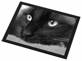 Gorgeous Black Cat Black Rim High Quality Glass Placemat
