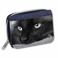 Gorgeous Black Cat Unisex Denim Purse Wallet