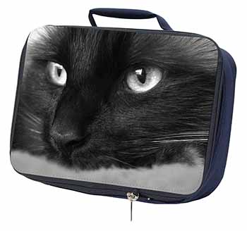 Gorgeous Black Cat Navy Insulated School Lunch Box/Picnic Bag