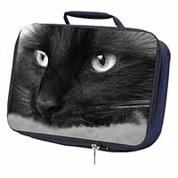 Gorgeous Black Cat Navy Insulated School Lunch Box/Picnic Bag