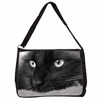 Gorgeous Black Cat Large Black Laptop Shoulder Bag School/College