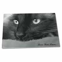 Large Glass Cutting Chopping Board Gorgeous Black Cat 