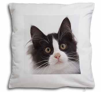 Black and White Cat Soft White Velvet Feel Scatter Cushion