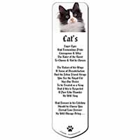 Black and White Cat Bookmark, Book mark, Printed full colour
