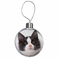 Black and White Cat Christmas Bauble