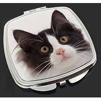 Black and White Cat Make-Up Compact Mirror