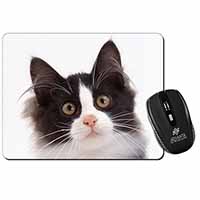 Black and White Cat Computer Mouse Mat