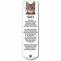 Brown Tabby Cats Face Bookmark, Book mark, Printed full colour